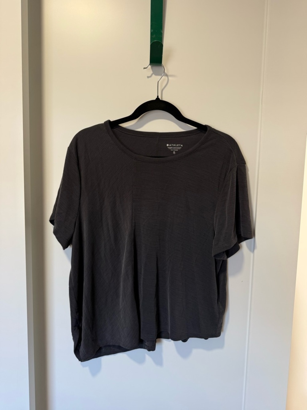 Athleta Charcoal Move with Ease Ribbed Crew Neck Tee